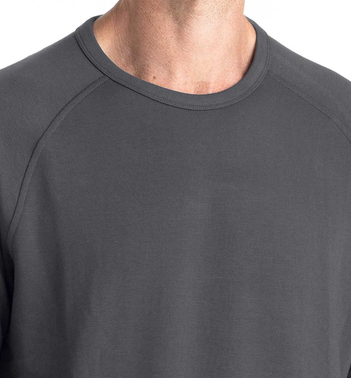 Free Fly Men's Bamboo Lightweight Fleece Crew in Black Sand