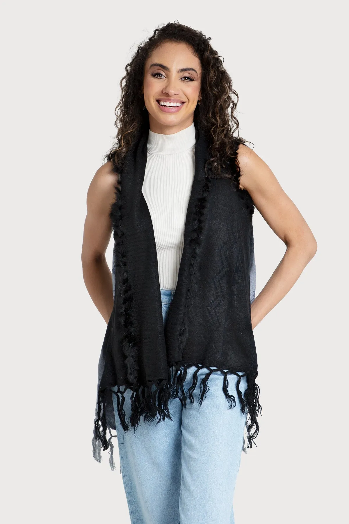 Fringed Fur Vest