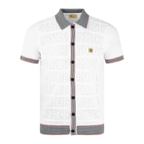 Gabicci Vintage Soul Knit Polo Shirt White