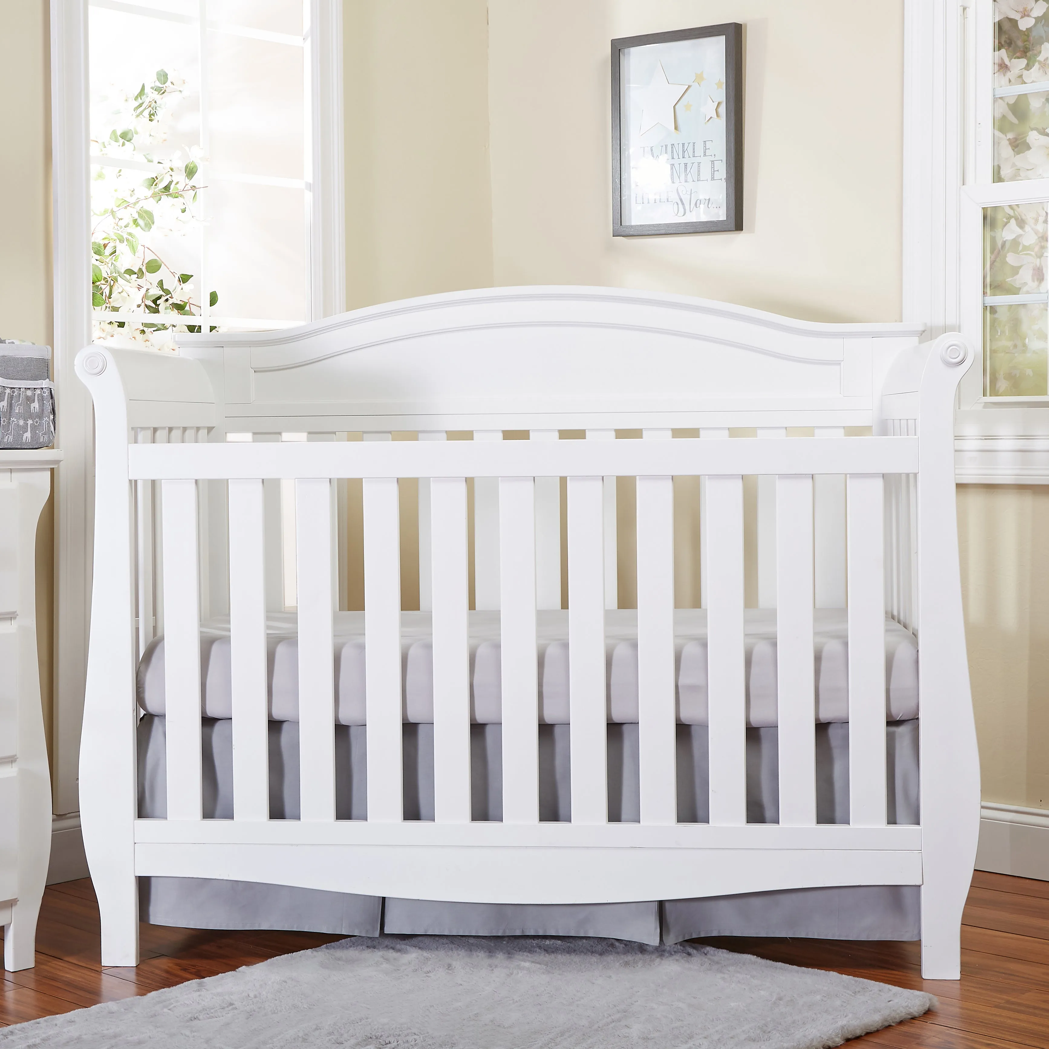 Gray Pleated Crib Skirt