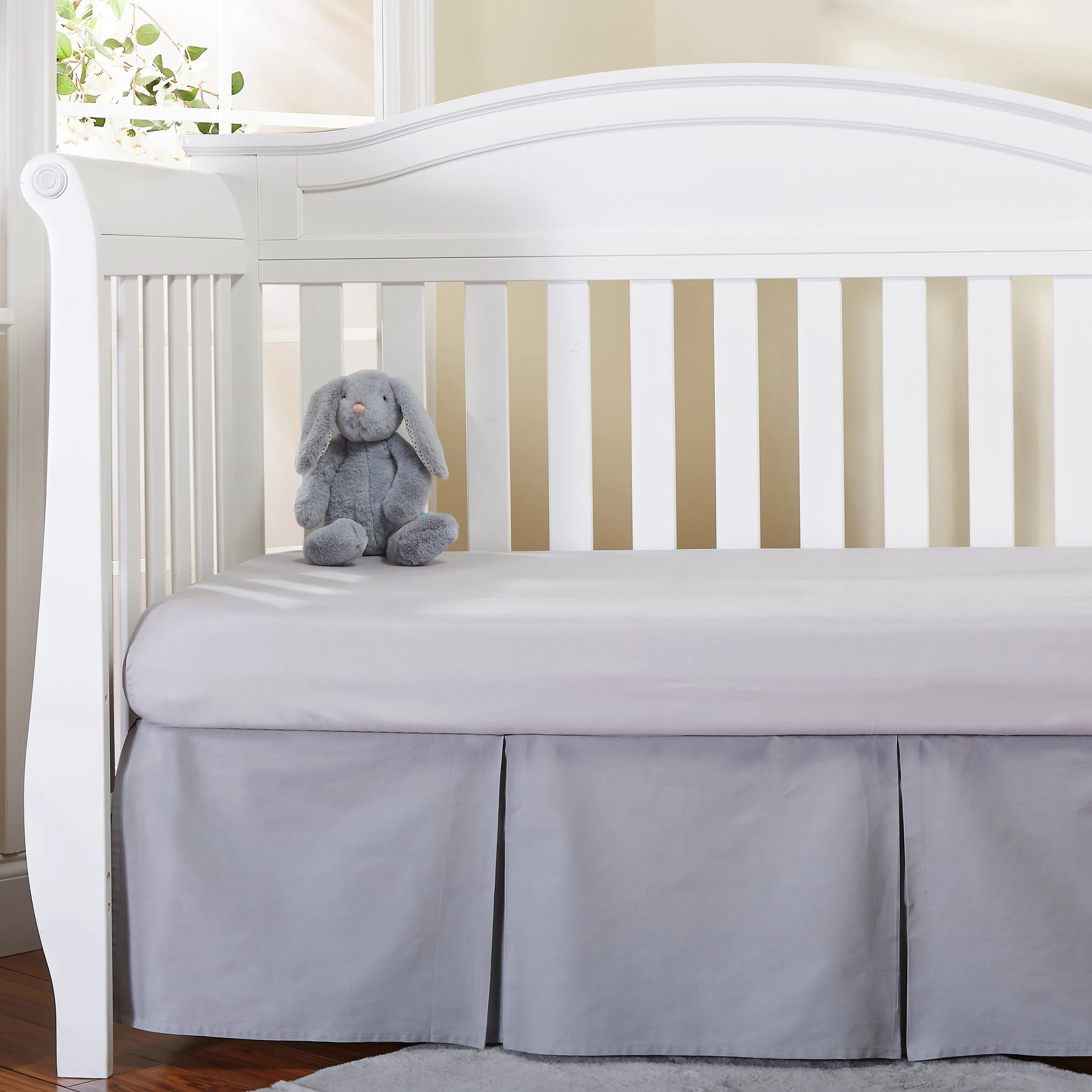 Gray Pleated Crib Skirt