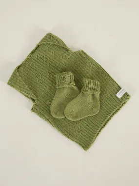 Hand Knitted Vest & Socks Set | Moss 3-6 Months