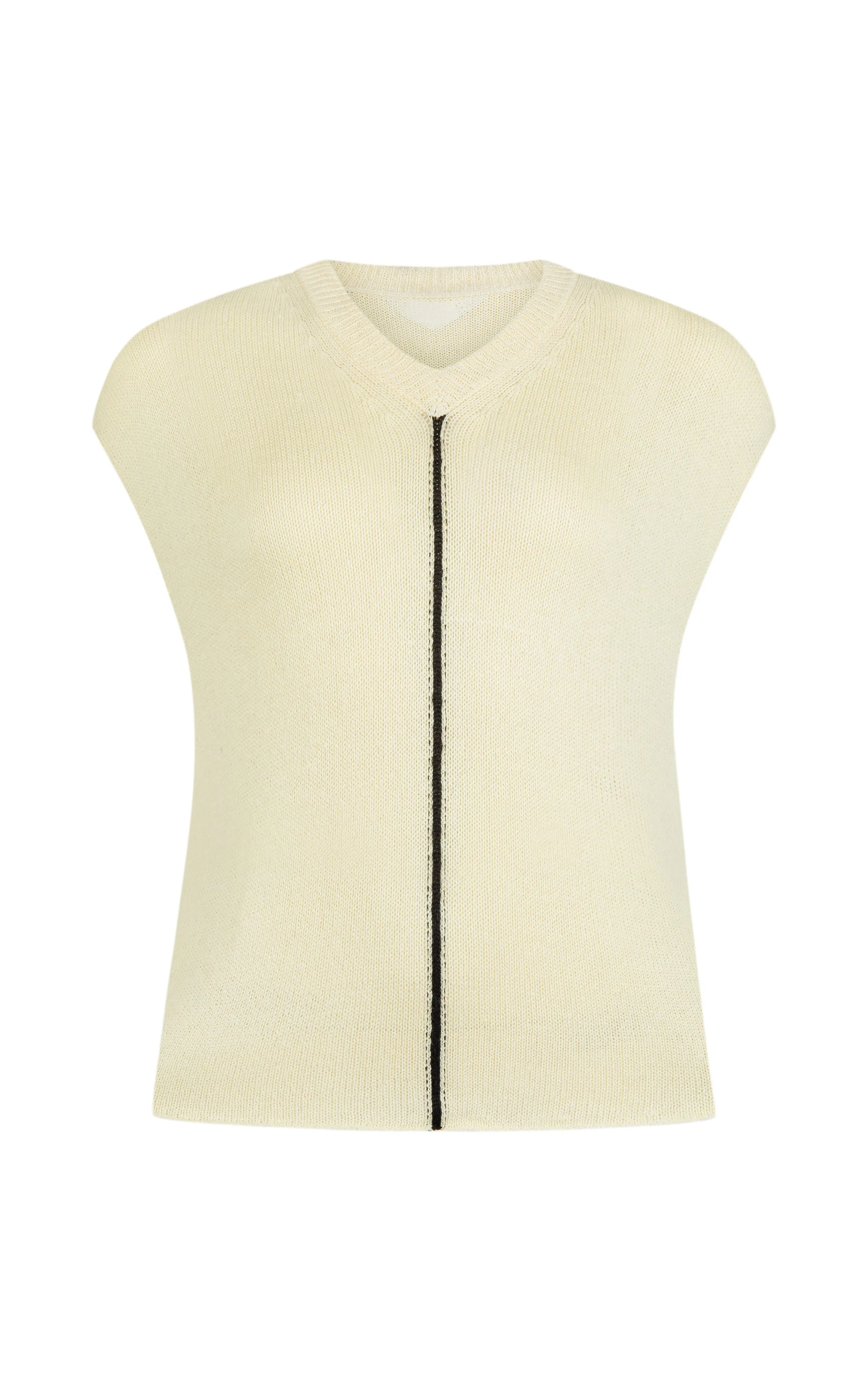 Harris Tapper Brook Knit Vest  - Ivory Chain