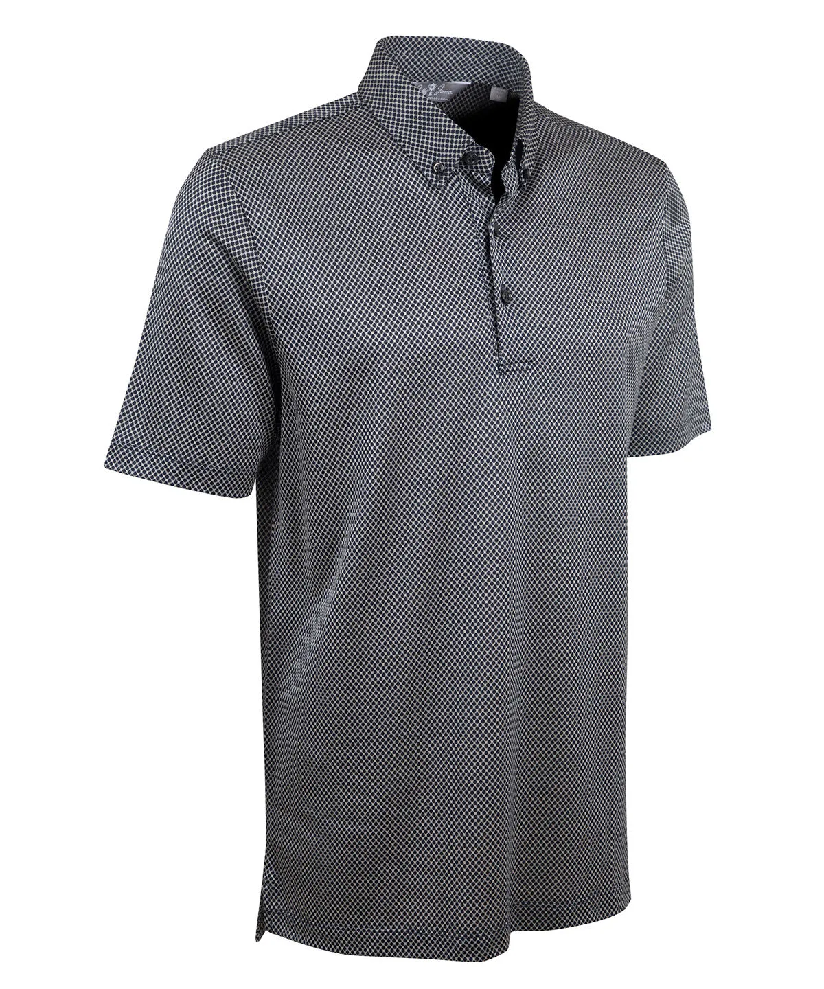 Heritage Ravenna Diamond Jacquard Italian Cotton/Silk Blend Short-Sleeve Polo