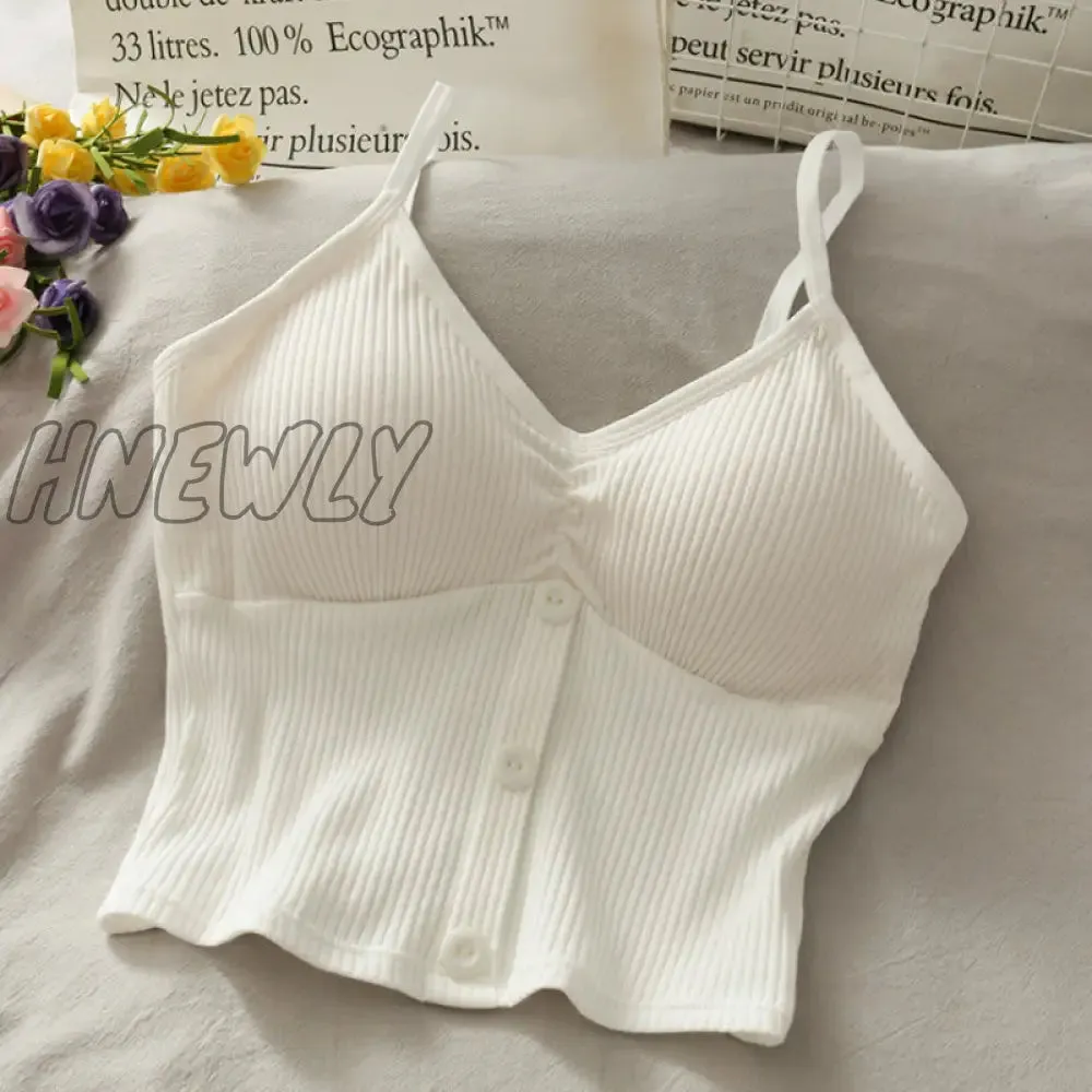 Hnewly Woman Knitted Tank Top Women Strap Vest Sexy Female Knitting Crop Top