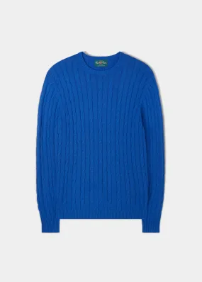 Honley Cotton Cashmere Cable Knit Jumper In Regatta