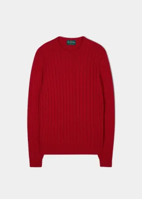 Honley Cotton Cashmere Cable Knit Jumper In Rosso