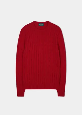 Honley Cotton Cashmere Cable Knit Jumper In Rosso