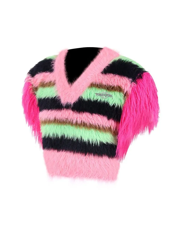 Impact Color Striped Knitted Warm Vest【s0000000313】