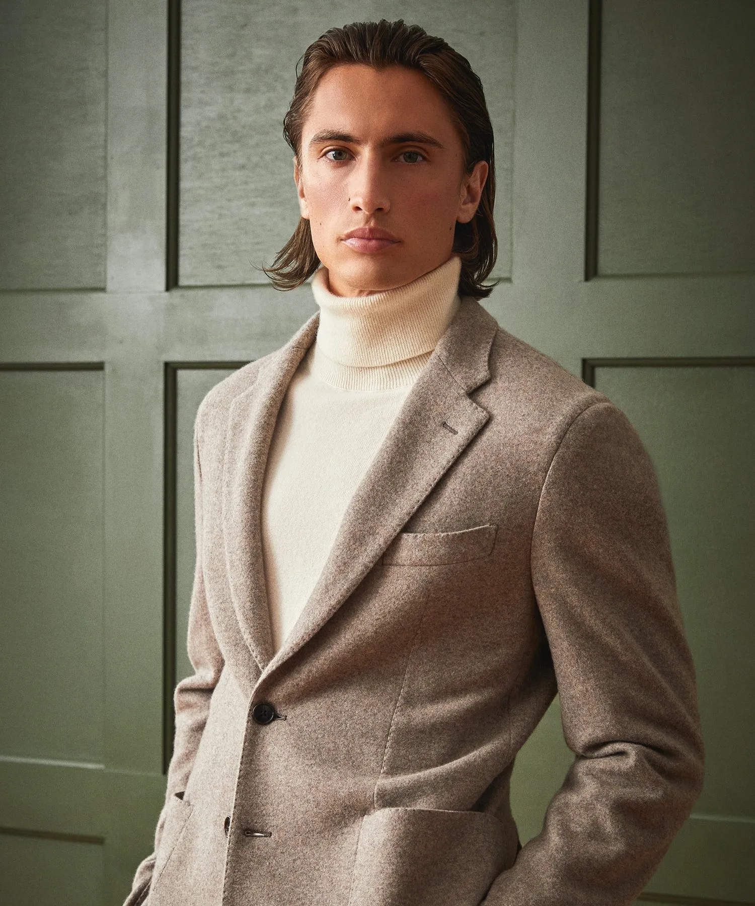 Italian Cashmere Sport Coat in Mushroom