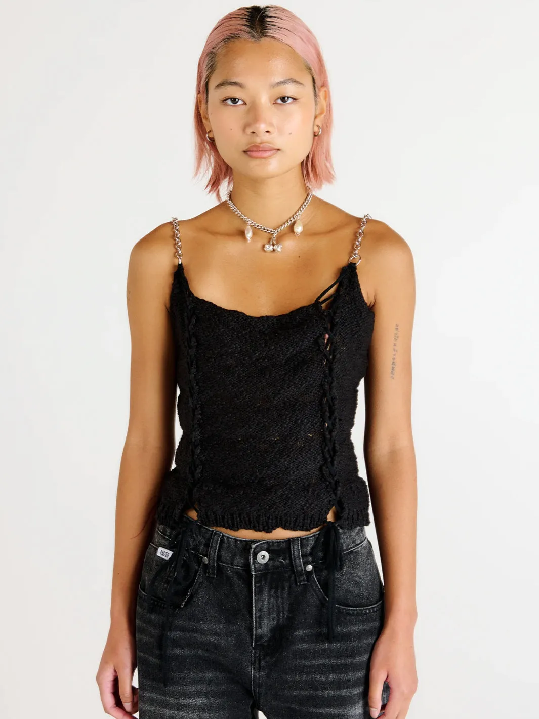 JENNIFER LACE UP KNIT VEST