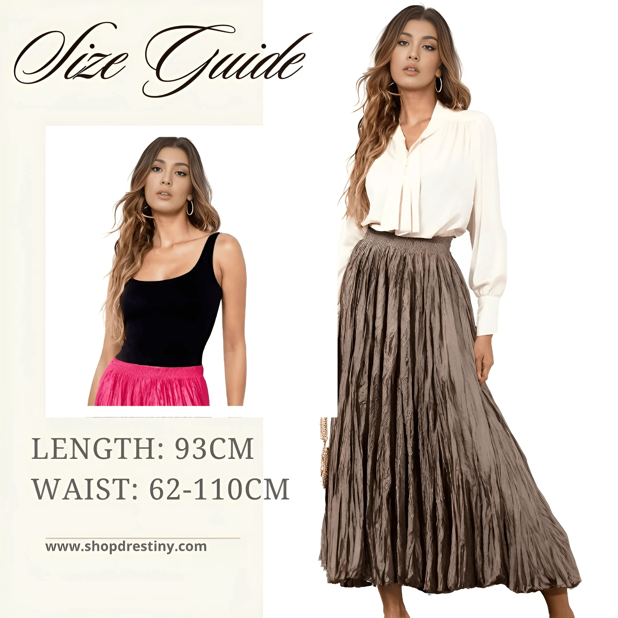 Large Hem Folds A-line Pleated Women's Skirt - In 15 Colors!