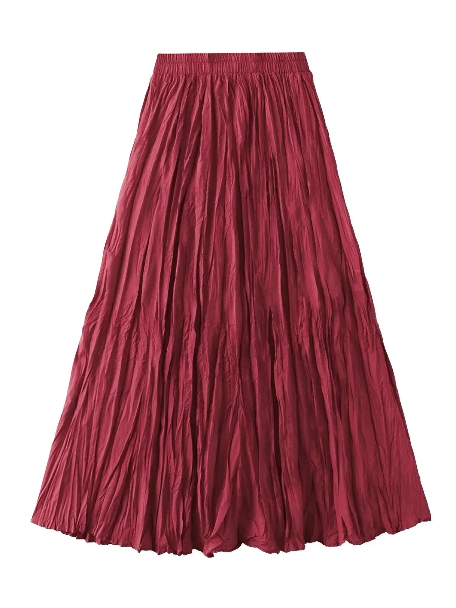 Large Hem Folds A-line Pleated Women's Skirt - In 15 Colors!