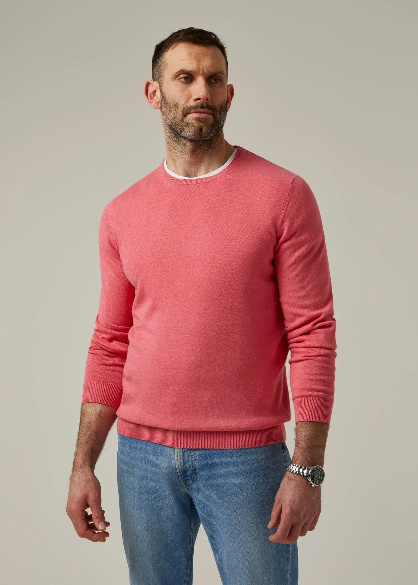 Leysmill Cotton Cashmere Jumper In Swizzle