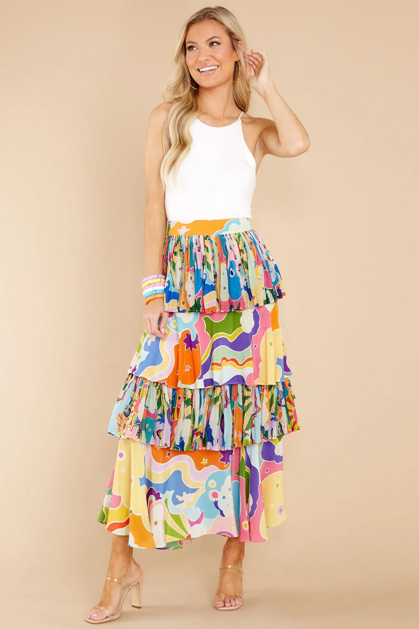 Luna Orange Multi Skirt