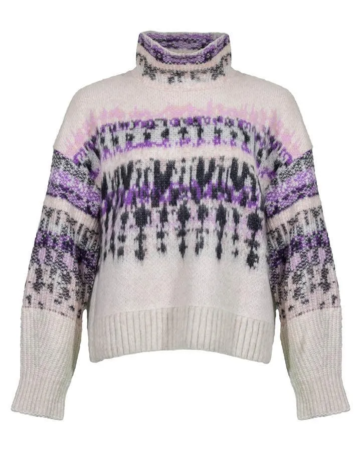 Marc Cain Deep Plum Pattern Sweater