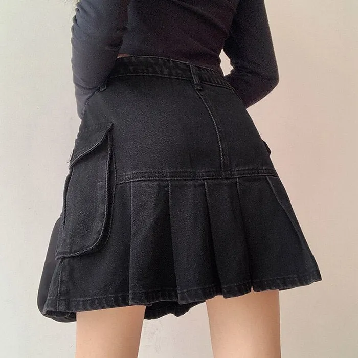 Meet Me On Campus Denim Skirt