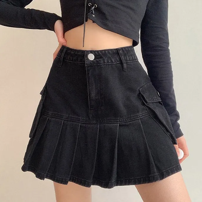 Meet Me On Campus Denim Skirt