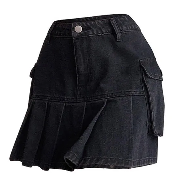 Meet Me On Campus Denim Skirt