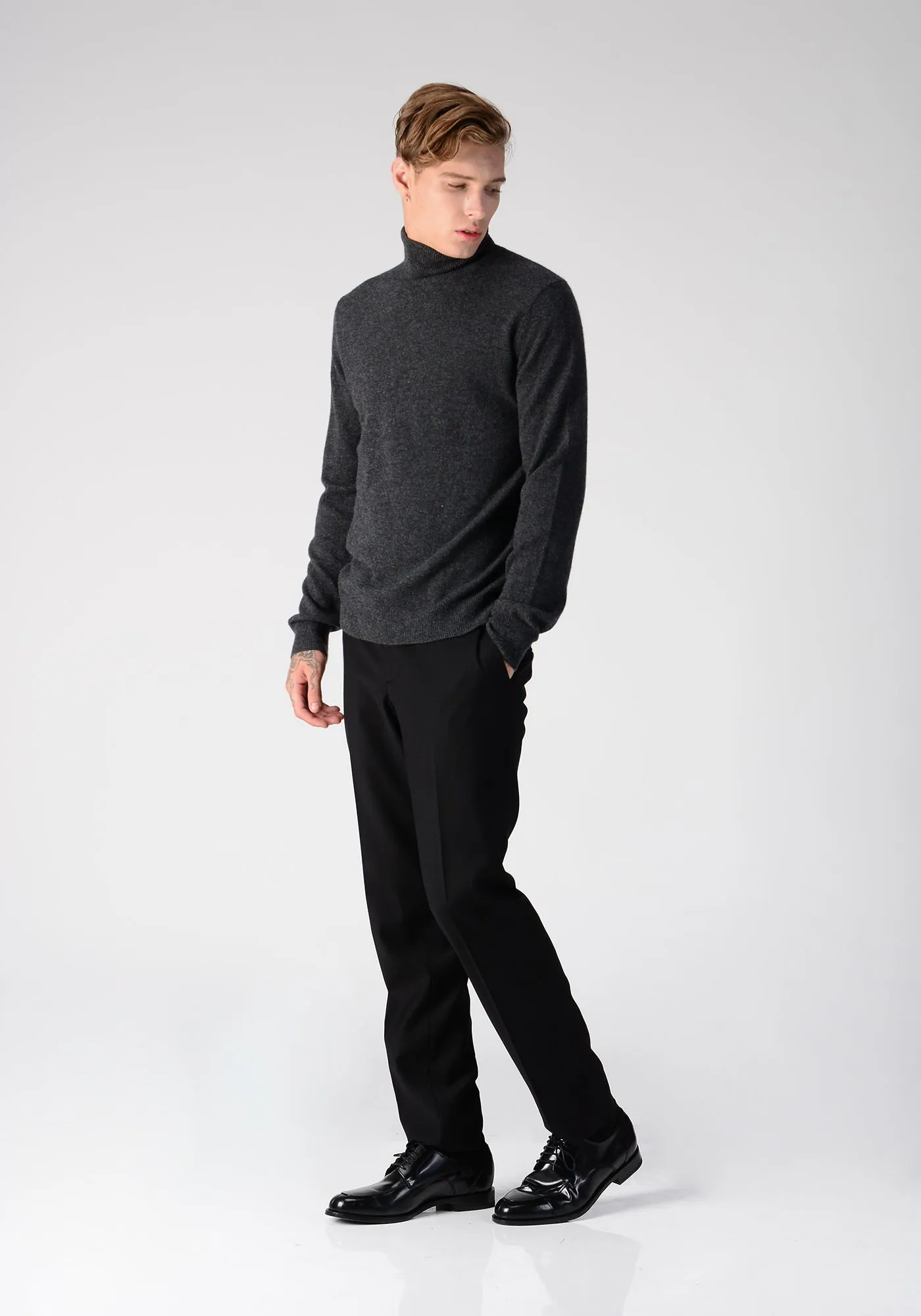 Men Turtleneck Sweater_Graphite