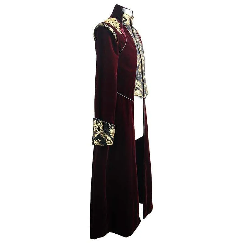 Men's Goth Jacquard Dovetail overcoat Red