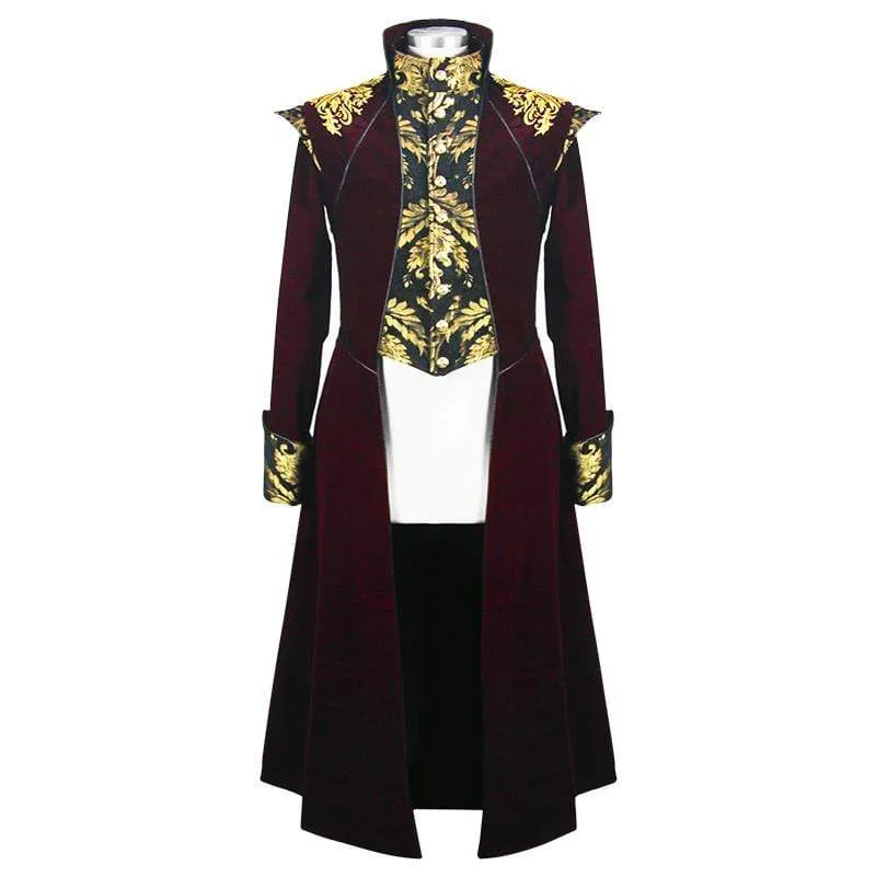 Men's Goth Jacquard Dovetail overcoat Red