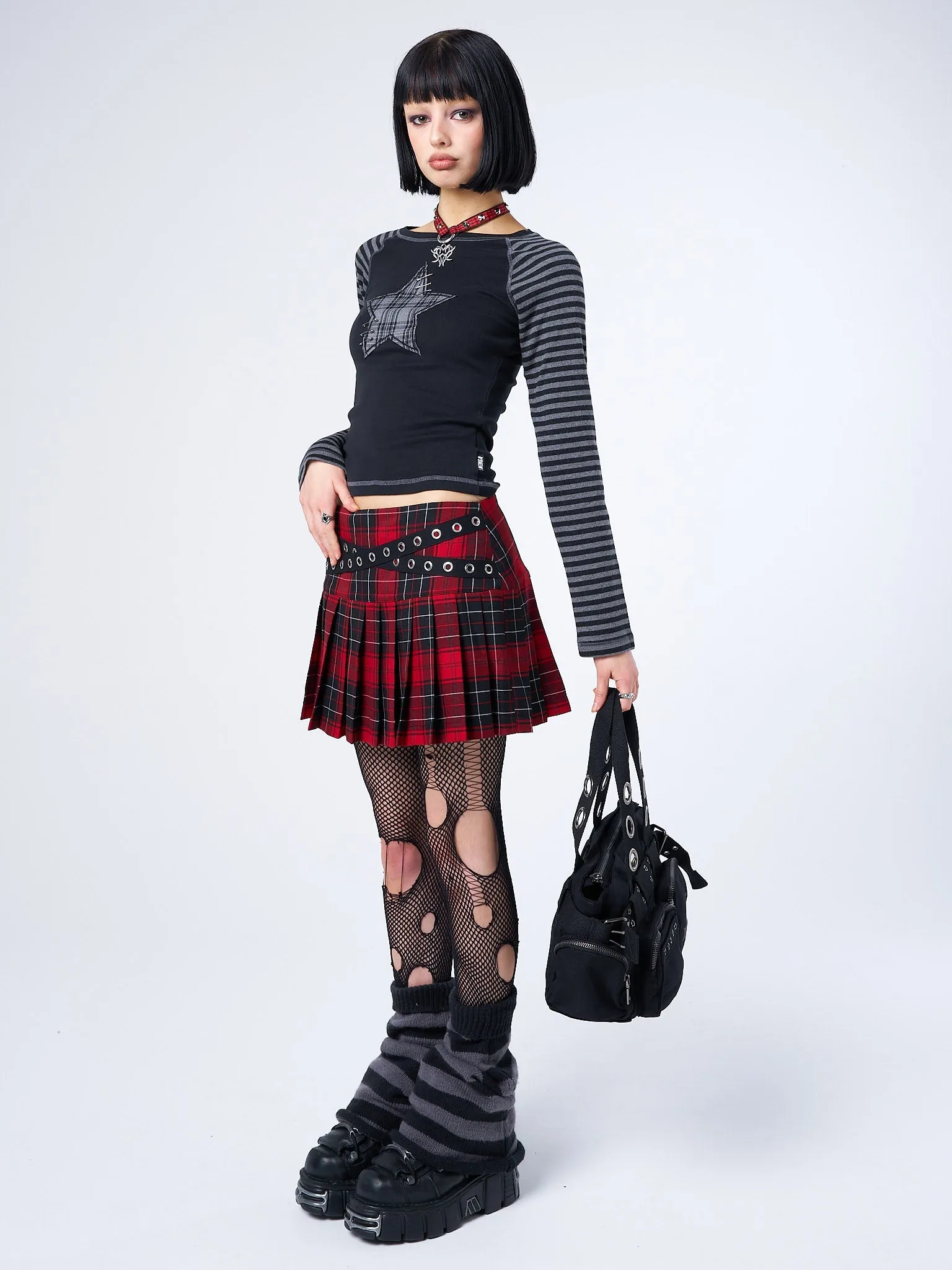 Miley Red & Black Tartan Mini Skirt