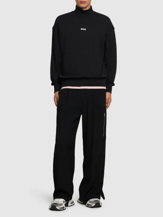 MSGM   Micro logo print turtleneck sweatshirt 