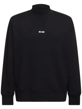 MSGM   Micro logo print turtleneck sweatshirt 