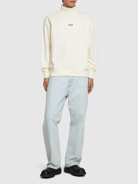 MSGM   Micro logo print turtleneck sweatshirt 