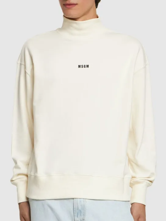 MSGM   Micro logo print turtleneck sweatshirt 