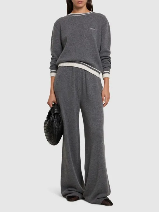 MSGM   Wool blend knit wide sweatpants 