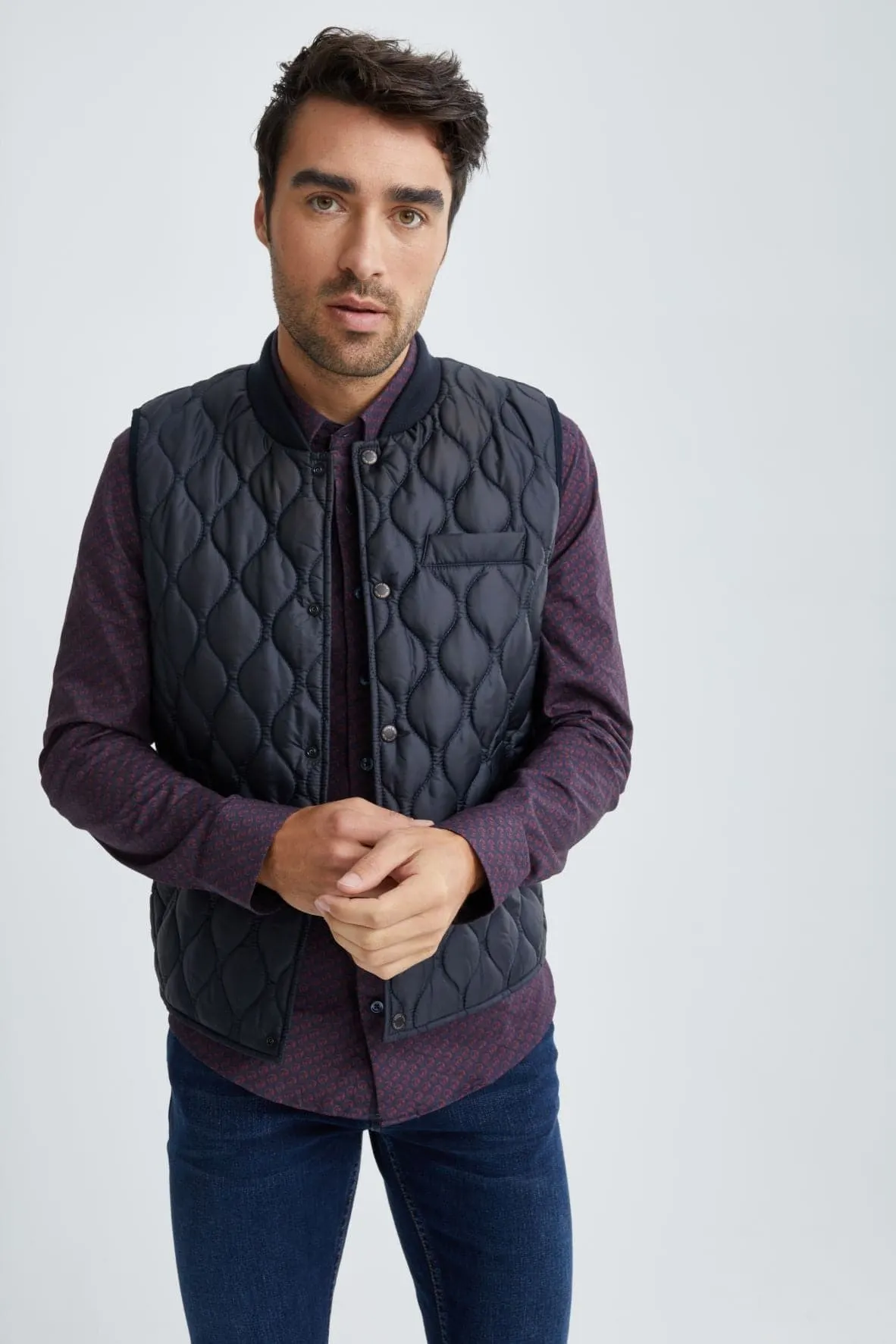 Navy Quilted Puffer Vest