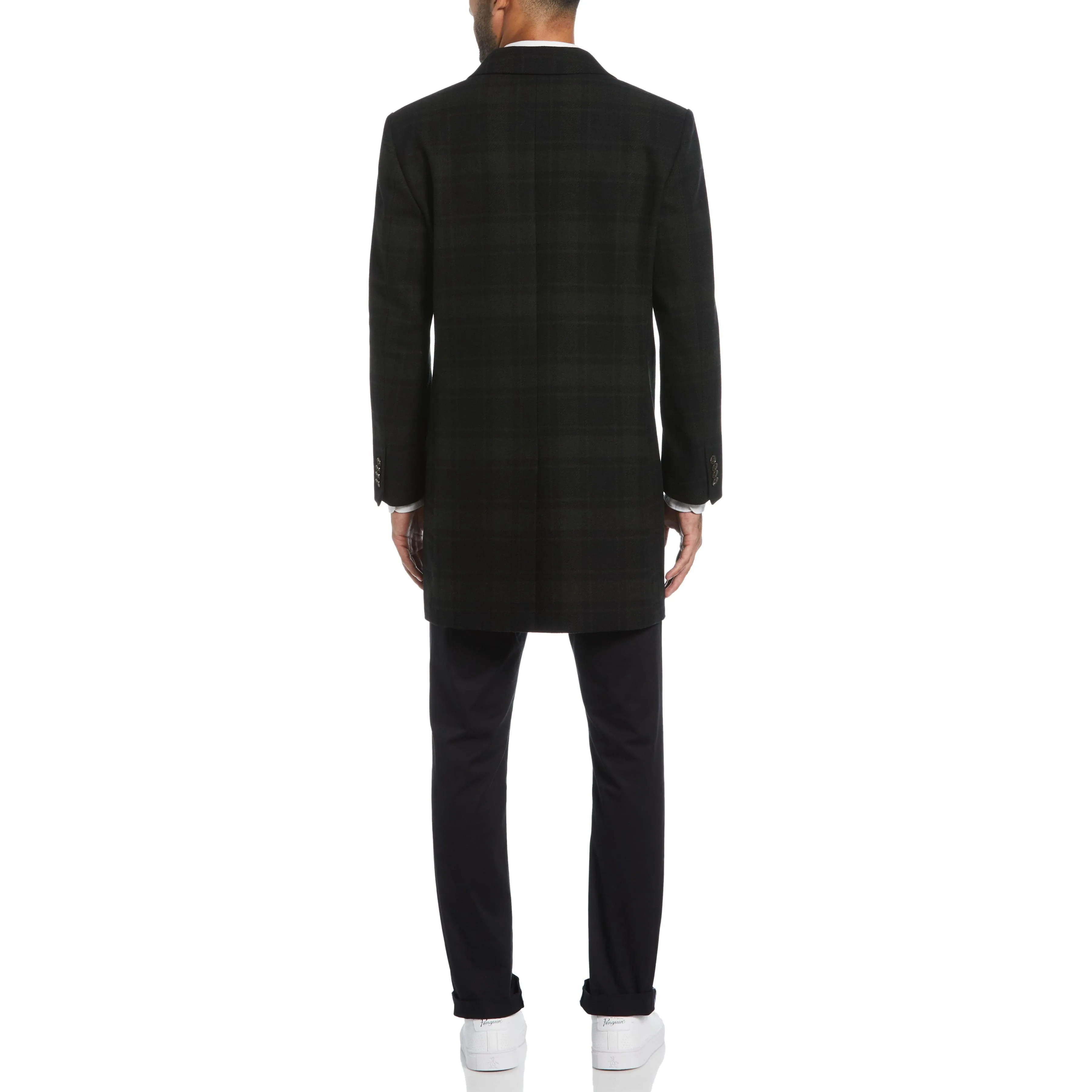 Olive Plaid Priel Overcoat