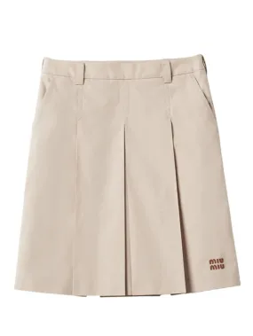 PLEATED GABARDINE SKIRT