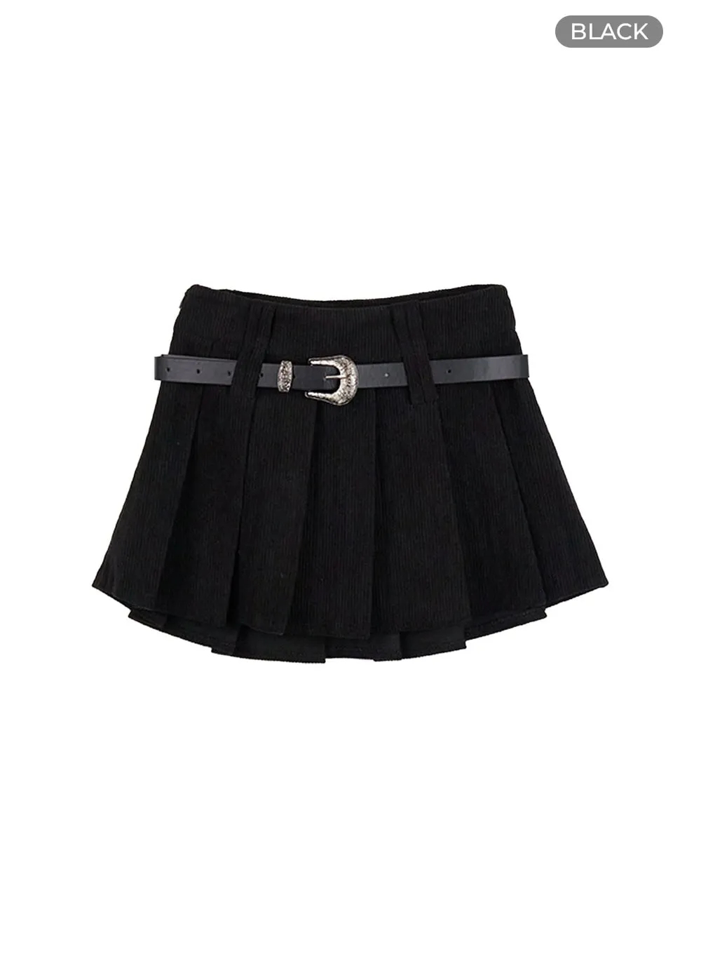 Pleated Mini Skirt with Belt Set CO426