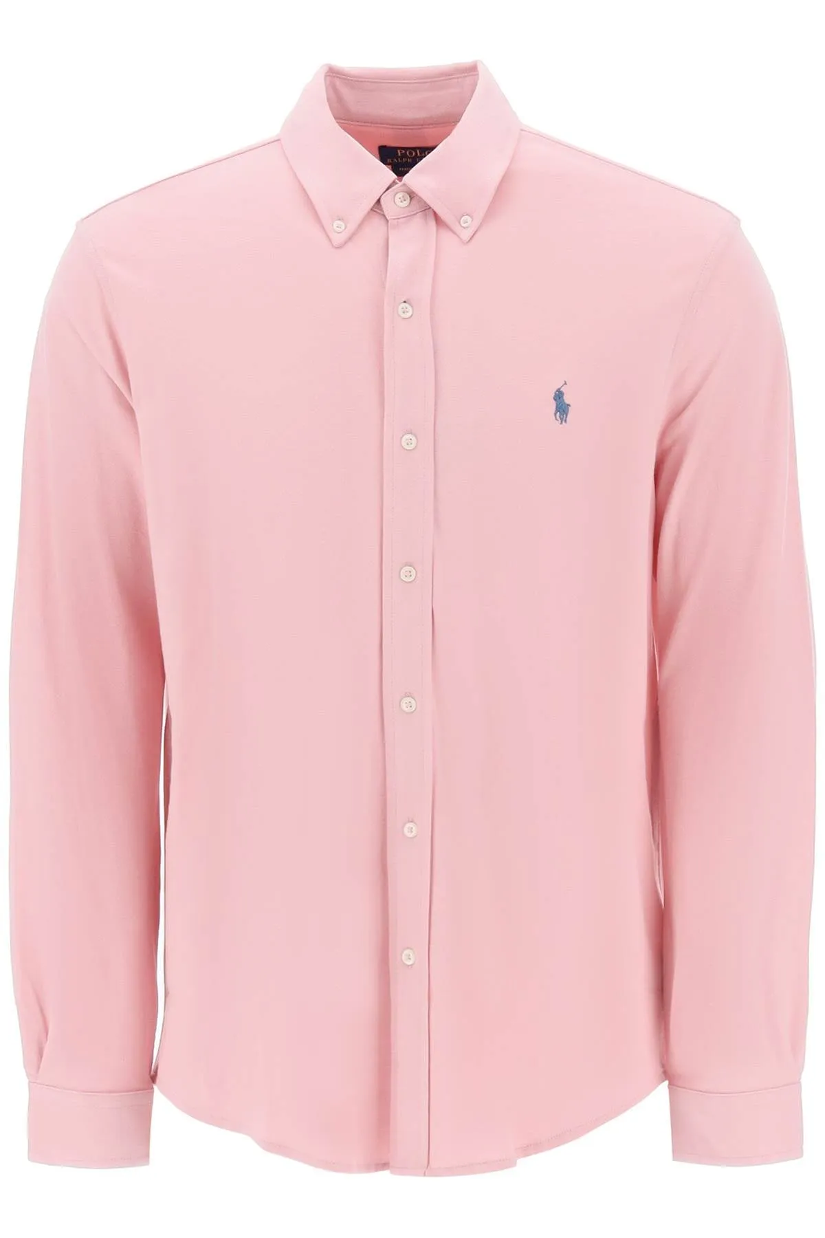 Polo ralph lauren long-sleeved polo shirt in lightweight cotton mesh