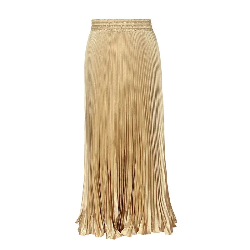 Pre Order:  Glossy Pleated Accordion Skirt