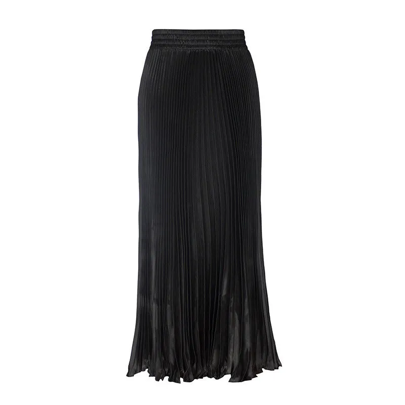 Pre Order:  Glossy Pleated Accordion Skirt