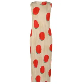 Pre Order:  Polka Dot Pleated Sleeveless Dress