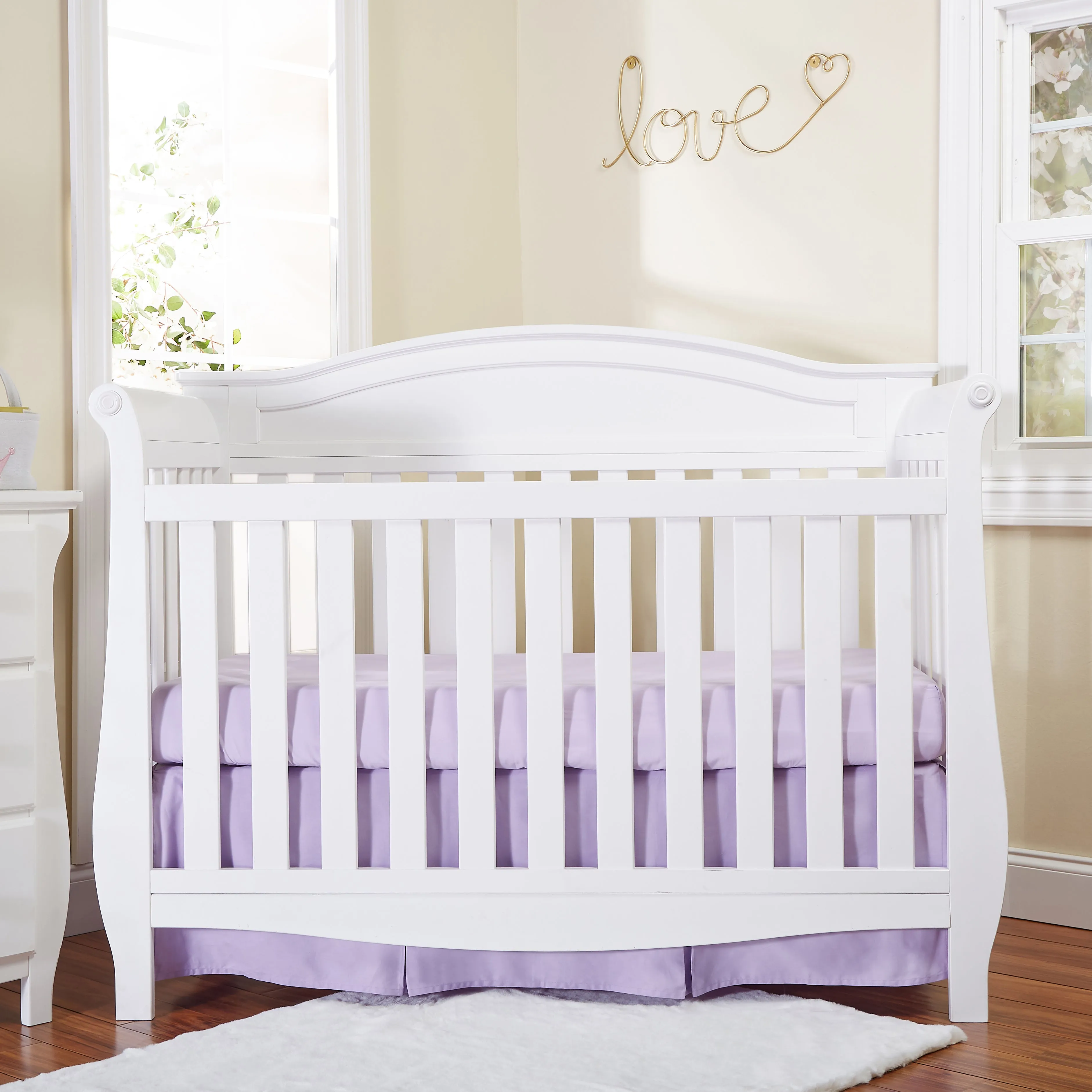 Purple Pleated Crib Skirt