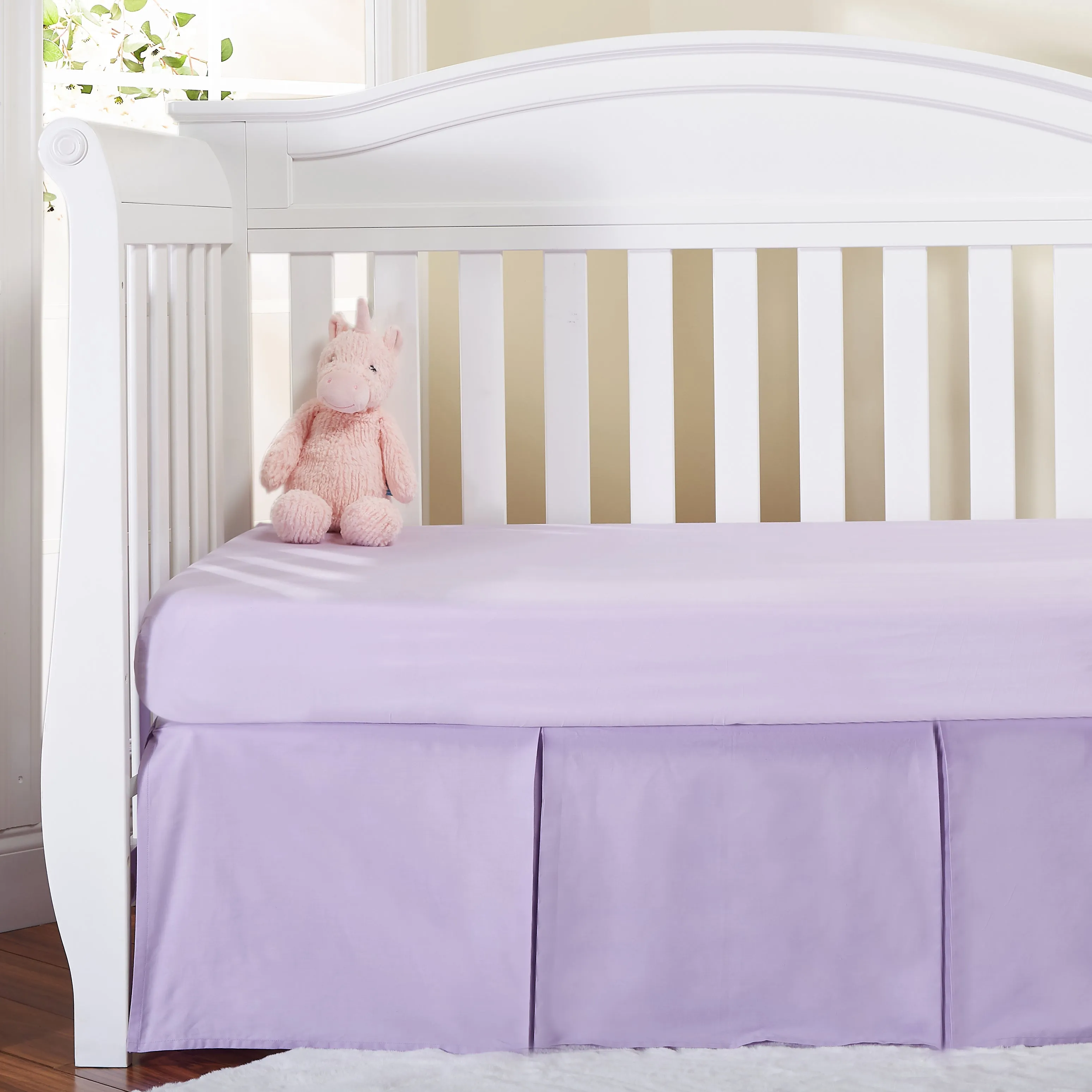 Purple Pleated Crib Skirt