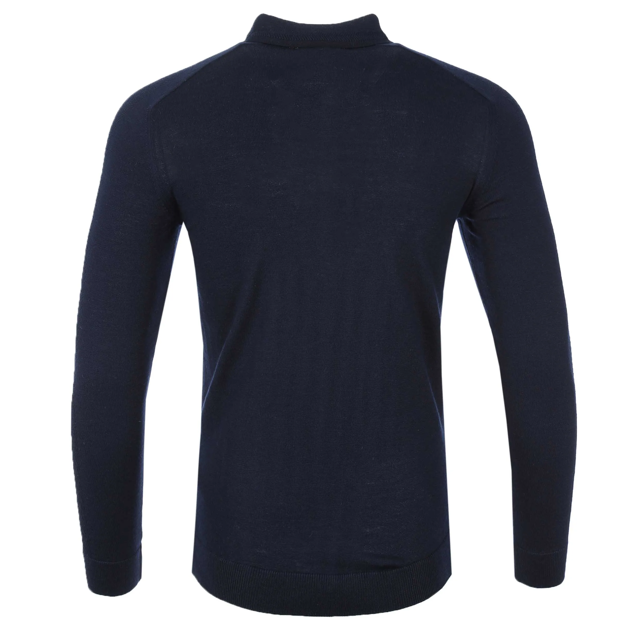 Remus Uomo 3 Button Knitted Polo Shirt in Navy