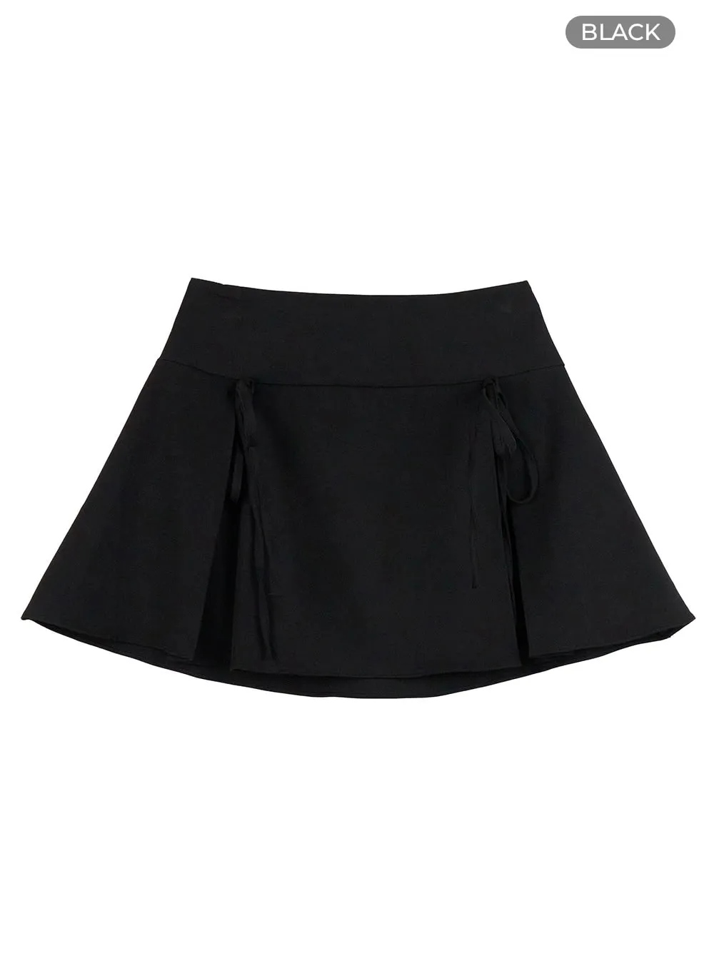 Ribbon Pleated Mini Skirt IS402