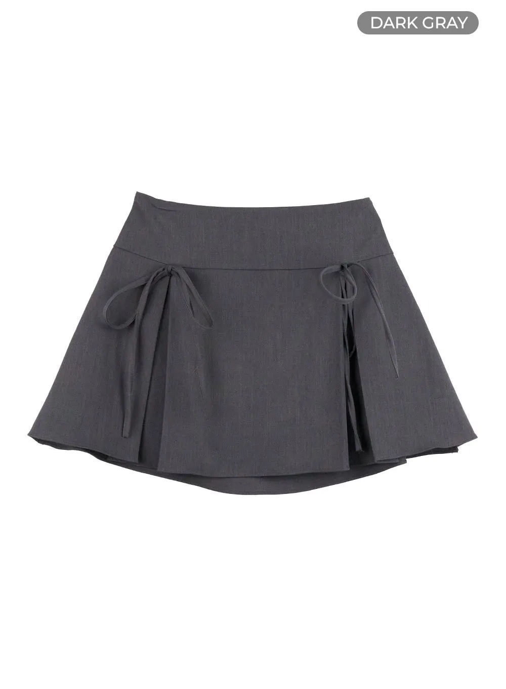 Ribbon Pleated Mini Skirt IS402