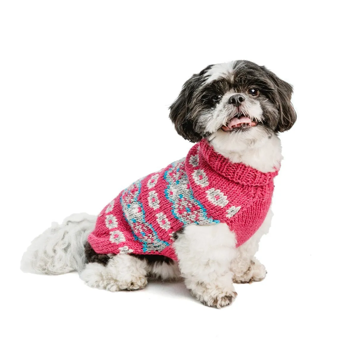 Rose Alpaca Fairisle Dog Sweater