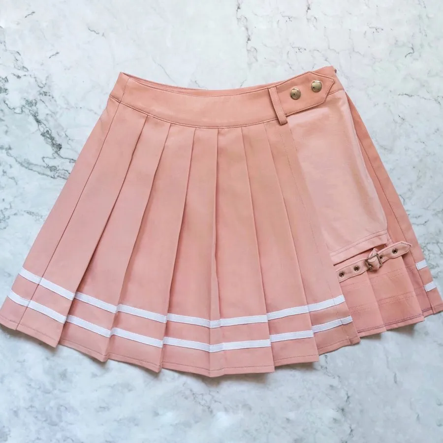 Sakura Button Strap Skort