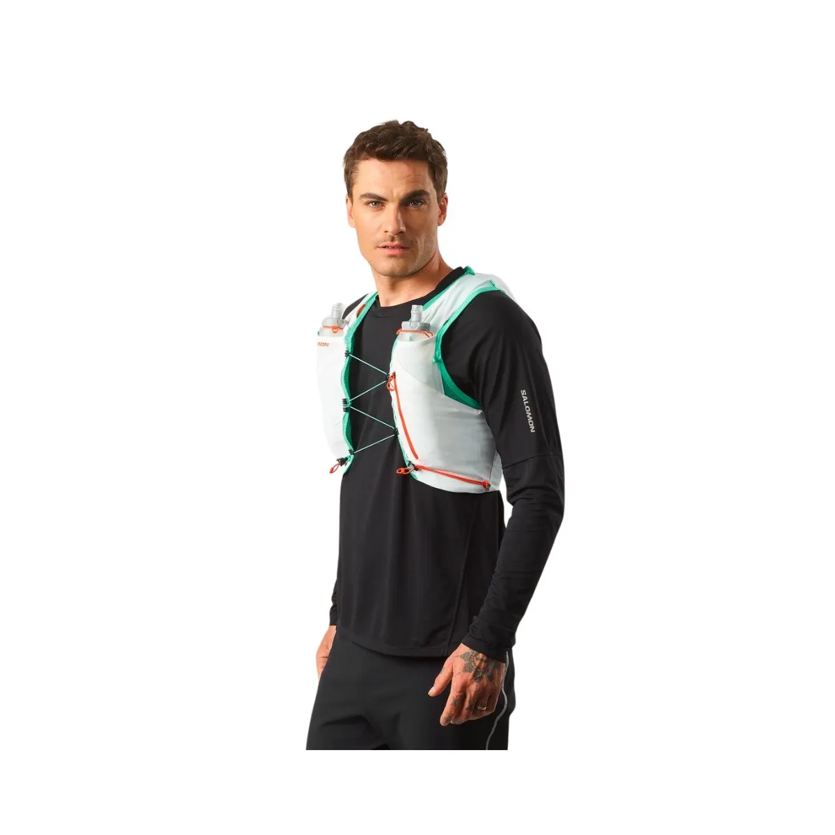 Salomon ADV Skin 5 Set White Green Running Vest