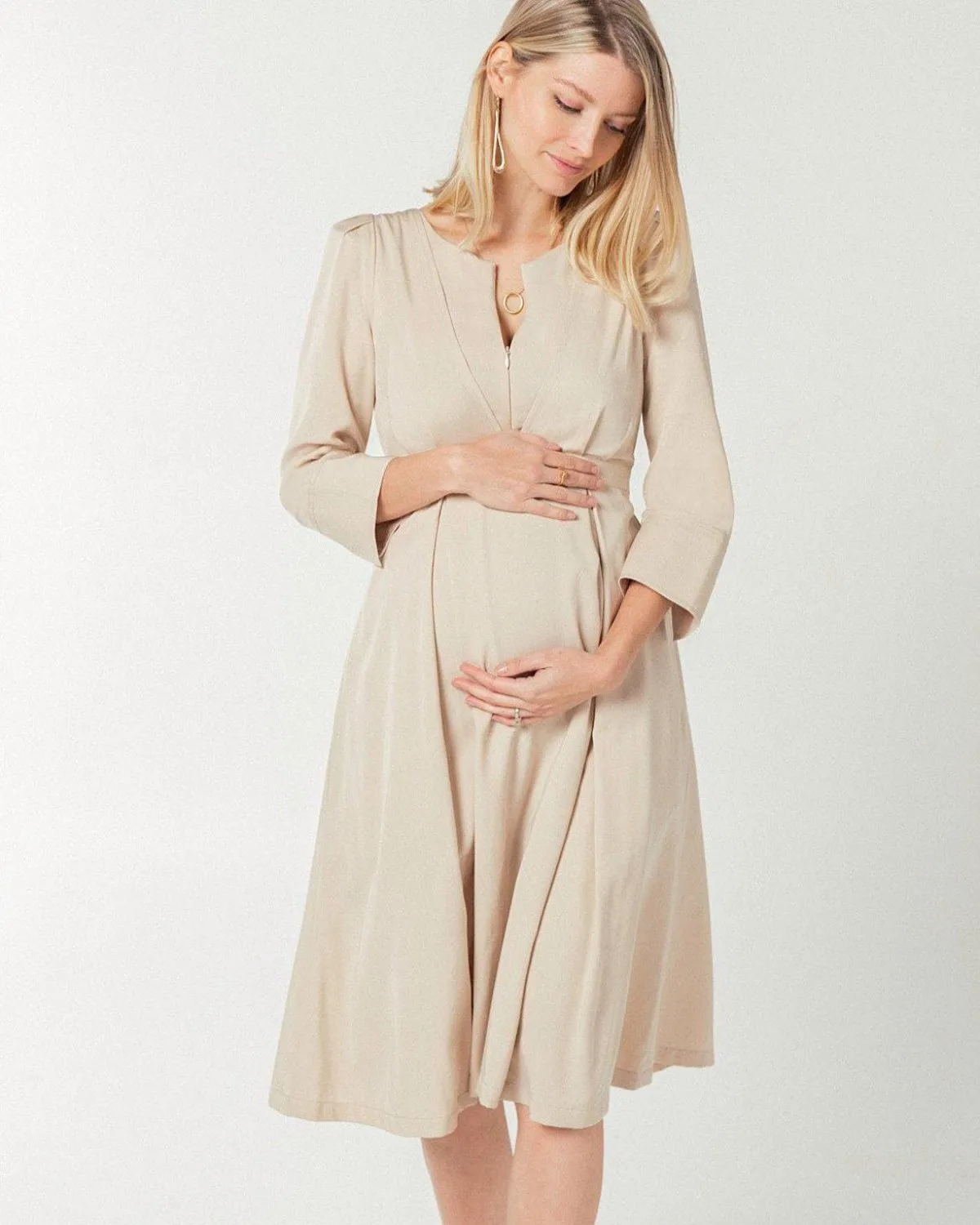 Sarah Empire Maternity & Nursing Dress in TENCEL (Regular & Petite)