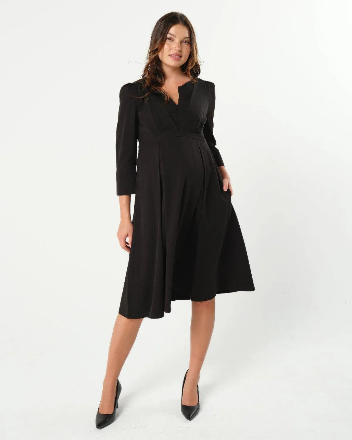 Sarah Empire Maternity & Nursing Dress in TENCEL (Regular & Petite)